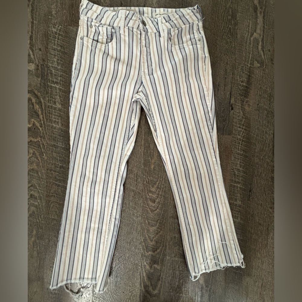 Anthropologie Pilcro the letterpress  Striped Boot Cut Jeans
